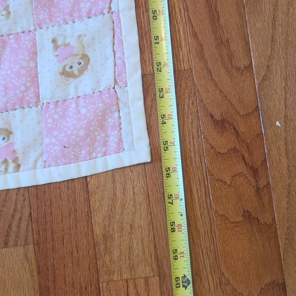 Pink and White Hand Quilted Blanket - Picture 2 of 10